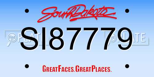 SI87779 South Dakota License Plate