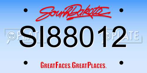 SI88012 South Dakota License Plate