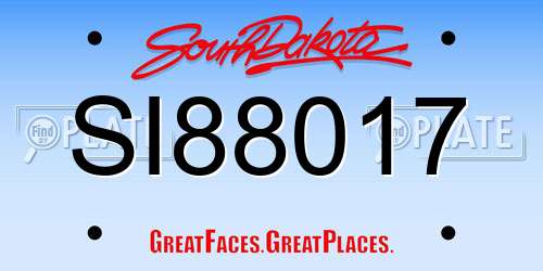 SI88017 South Dakota License Plate