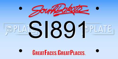SI891 South Dakota License Plate