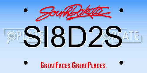 SI8D2S South Dakota License Plate