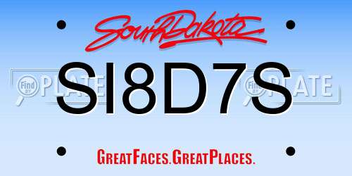 SI8D7S South Dakota License Plate