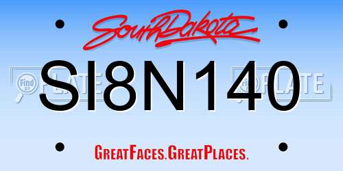 SI8N140 South Dakota License Plate