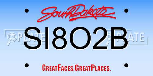 SI8O2B South Dakota License Plate