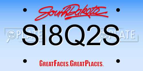 SI8Q2S South Dakota License Plate