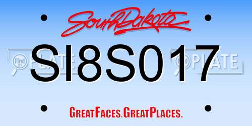 SI8S017 South Dakota License Plate