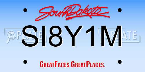 SI8Y1M South Dakota License Plate