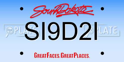 SI9D2I South Dakota License Plate