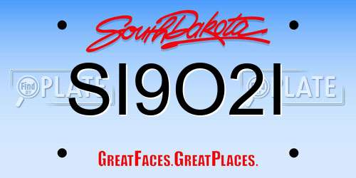 SI9O2I South Dakota License Plate