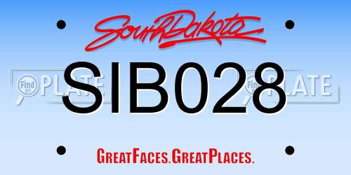 SIB028 South Dakota License Plate