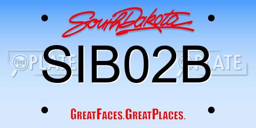 SIB02B South Dakota License Plate