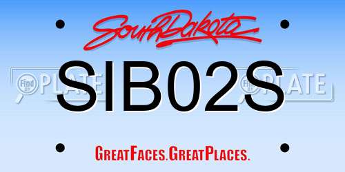 SIB02S South Dakota License Plate