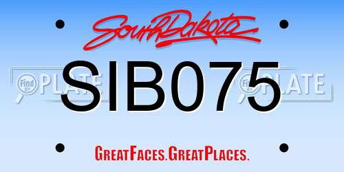 SIB075 South Dakota License Plate
