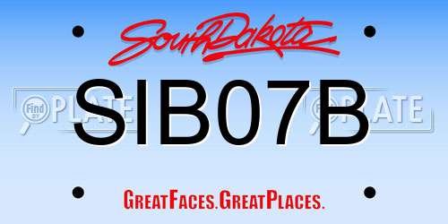 SIB07B South Dakota License Plate