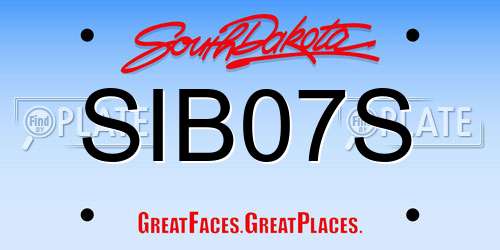 SIB07S South Dakota License Plate