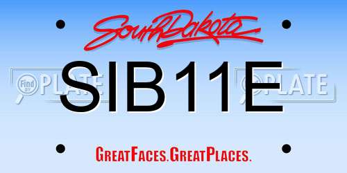 SIB11E South Dakota License Plate