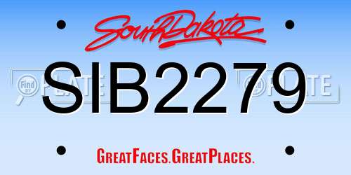 SIB2279 South Dakota License Plate
