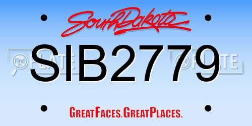 SIB2779 South Dakota License Plate