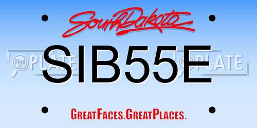 SIB55E South Dakota License Plate