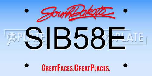 SIB58E South Dakota License Plate