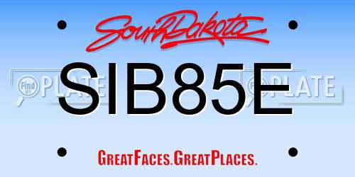 SIB85E South Dakota License Plate