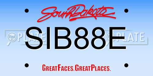 SIB88E South Dakota License Plate