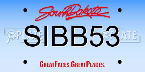 SIBB53 South Dakota License Plate