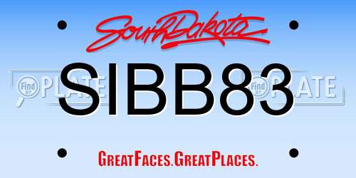 SIBB83 South Dakota License Plate