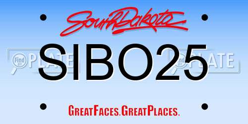 SIBO25 South Dakota License Plate