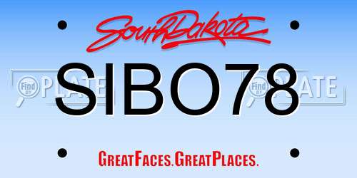 SIBO78 South Dakota License Plate