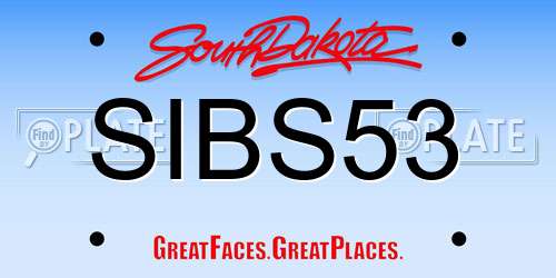 SIBS53 South Dakota License Plate