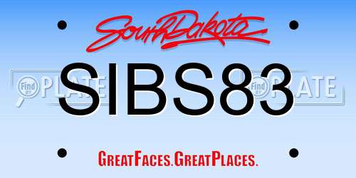 SIBS83 South Dakota License Plate