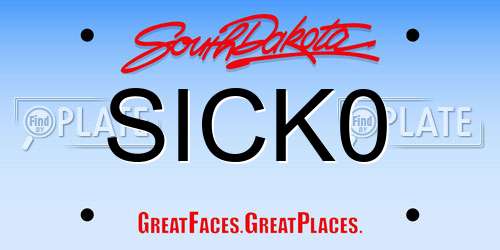 SICK0 South Dakota License Plate