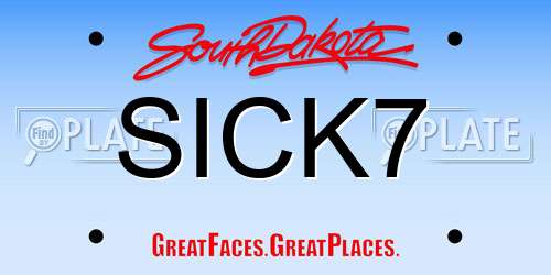 SICK7 South Dakota License Plate