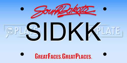 SIDKK South Dakota License Plate