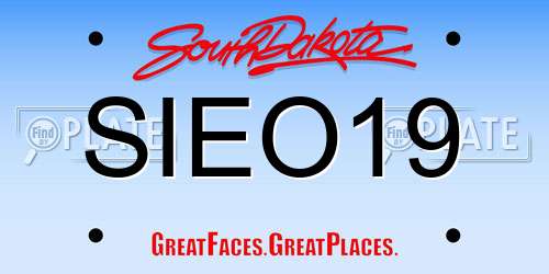 SIEO19 South Dakota License Plate