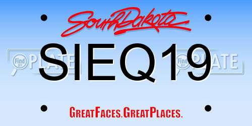 SIEQ19 South Dakota License Plate