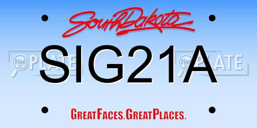SIG21A South Dakota License Plate