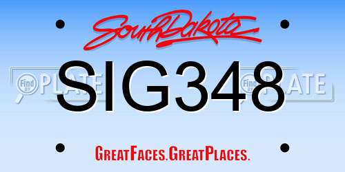 SIG348 South Dakota License Plate