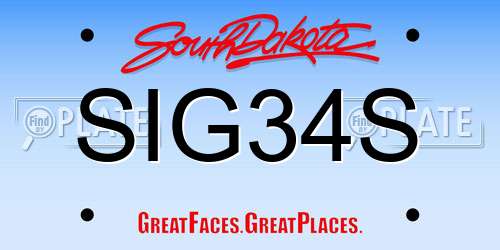 SIG34S South Dakota License Plate