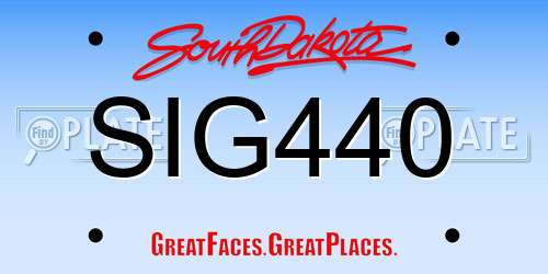 SIG440 South Dakota License Plate