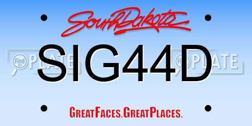 SIG44D South Dakota License Plate