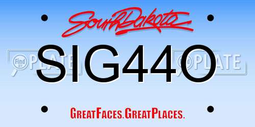 SIG44O South Dakota License Plate