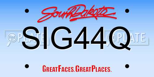 SIG44Q South Dakota License Plate