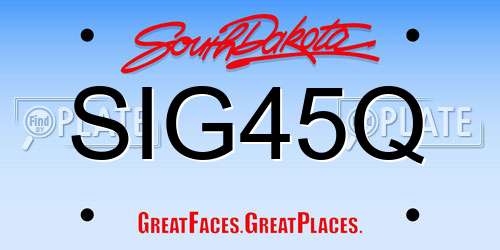 SIG45Q South Dakota License Plate