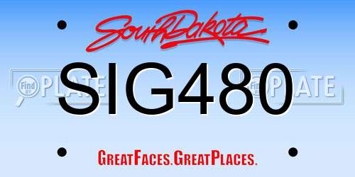 SIG480 South Dakota License Plate