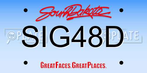 SIG48D South Dakota License Plate