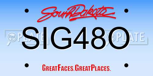 SIG48O South Dakota License Plate