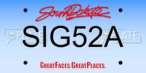 SIG52A South Dakota License Plate