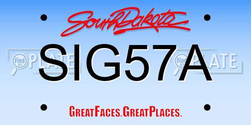 SIG57A South Dakota License Plate